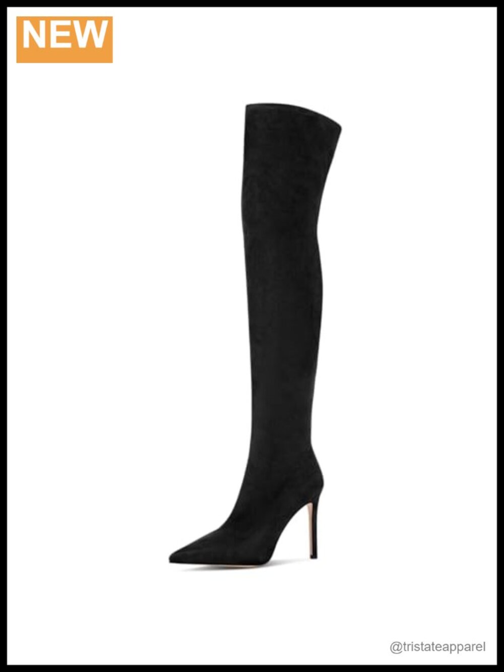 Women's Suede Over the Knee Boots Pointed Toe High Heel Stretch Thigh High 4"